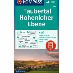 KOMPASS WANDERKARTE 772 TAUBERTAL, HOHENLOHER EBENE 1:50.000^ Wanderkarten Und Winterkarten|Wanderkarten Und Winterkarten