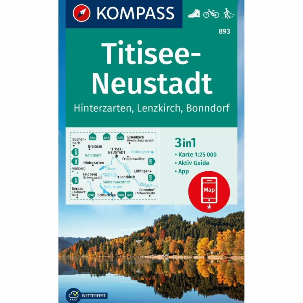 KOMPASS WANDERKARTE 893 TITISEE-NEUSTADT 1:25000^ Wanderkarten Und Winterkarten|Wanderkarten Und Winterkarten