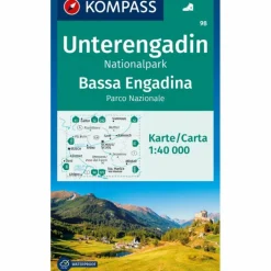 KOMPASS WANDERKARTE 98 UNTERENGADIN^ Wanderkarten Und Winterkarten|Wanderkarten Und Winterkarten
