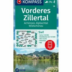KOMPASS WANDERKARTE 28 VORDERES ZILLERTAL 1:50.000^ Wanderkarten Und Winterkarten|Wanderkarten Und Winterkarten