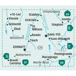 KOMPASS WANDERKARTE 117 ZERMATT, SAAS-FEE 1:40.000^ Wanderkarten Und Winterkarten|Wanderkarten Und Winterkarten