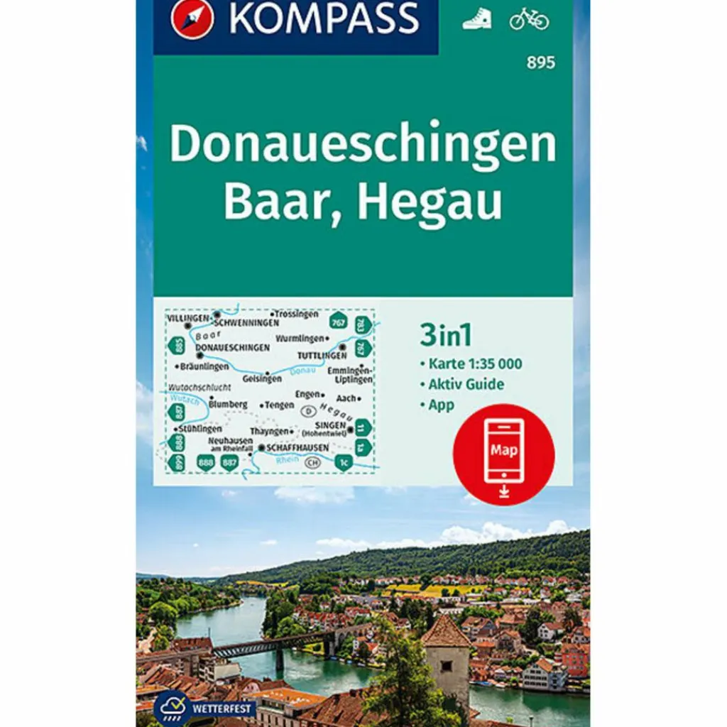 KOMPASS WANDERKARTE DONAUESCHINGEN, BAAR, HEGAU 1:35 000^ Wanderkarten Und Winterkarten|Wanderkarten Und Winterkarten