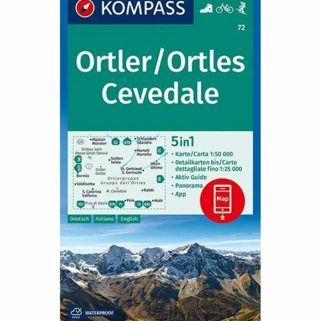 Wanderkarten Und Winterkarten|Wanderkarten Und Winterkarten*KOMPASS WANDERKARTE ORTLER/ORTLES, CEVEDALE 1:50 000