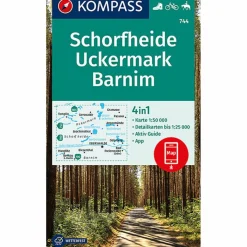 KOMPASS WANDERKARTE SCHORFHEIDE, UCKERMARK, BARNIM 1:50 000^ Wanderkarten Und Winterkarten|Wanderkarten Und Winterkarten
