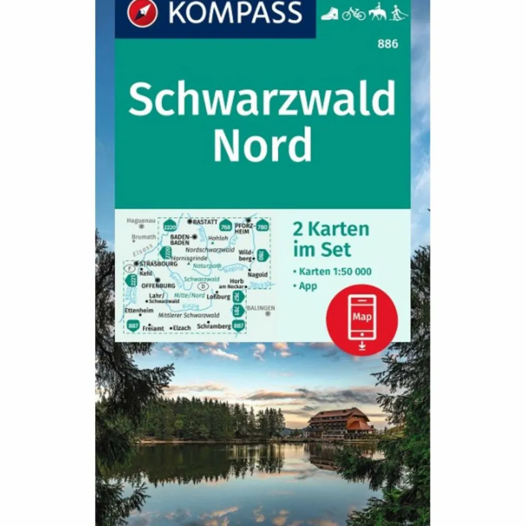 KOMPASS WANDERKARTEN-SET 886 SCHWARZWALD NORD (2 KARTEN)^ Wanderkarten Und Winterkarten|Wanderkarten Und Winterkarten