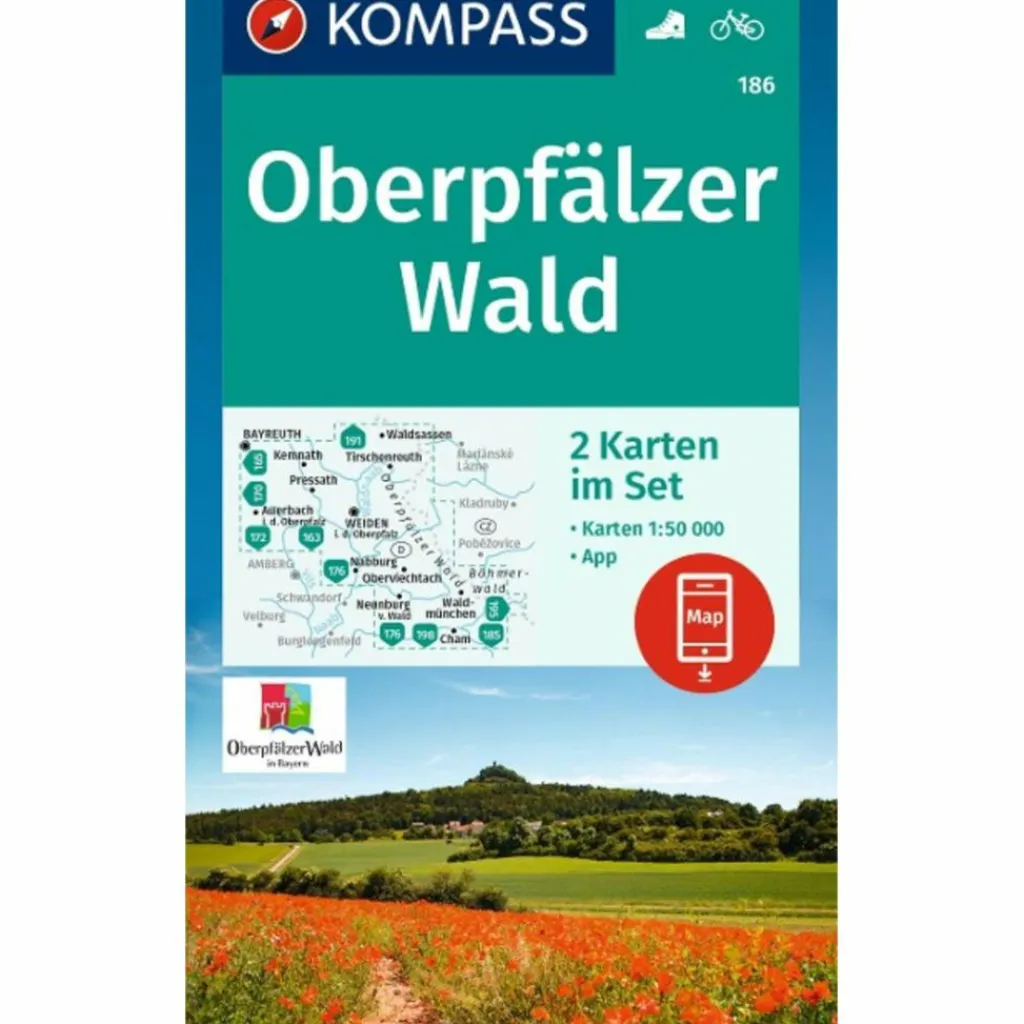 KOMPASS WANDERKARTEN-SET 186 OBERPFÄLZER WALD (2 KARTEN)^ Wanderkarten Und Winterkarten|Wanderkarten Und Winterkarten