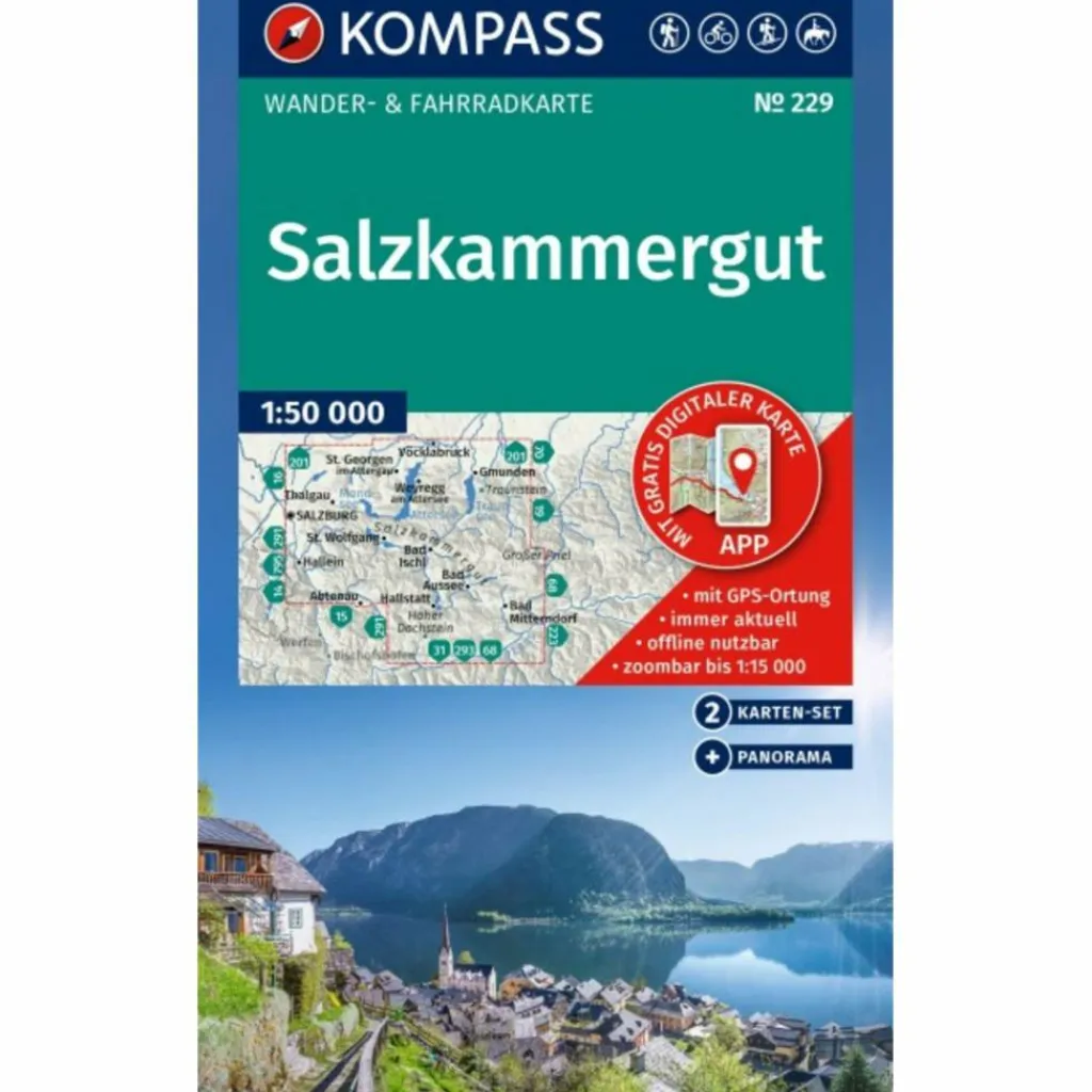 KOMPASS WANDERKARTEN-SET 229 SALZKAMMERGUT (2 KARTEN)^ Wanderkarten Und Winterkarten|Wanderkarten Und Winterkarten
