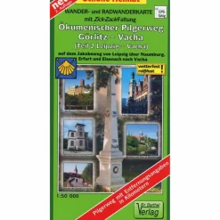 Fahrradkarten|Wanderkarten Und Winterkarten*ÖKUMENISCHER PILGERWEG GÖRLITZ-VACHA - Wanderkarte