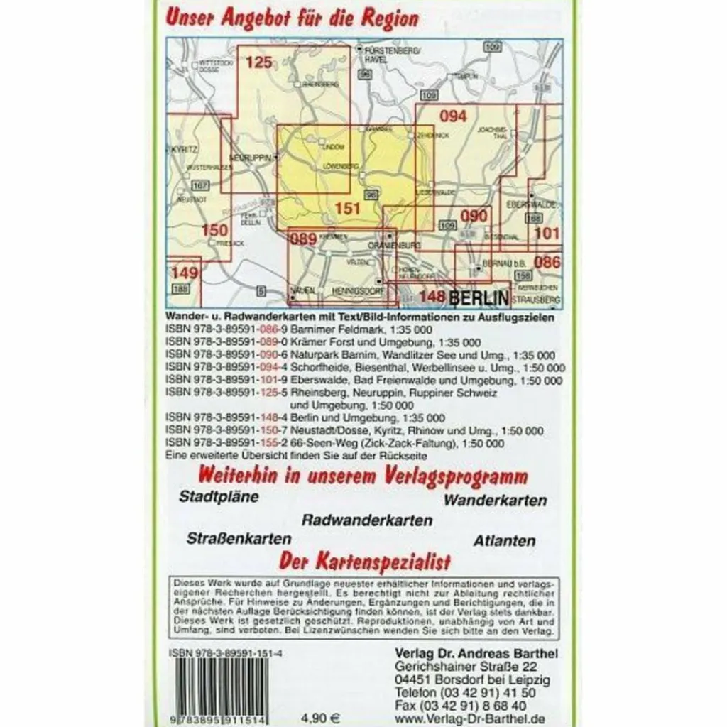 Fahrradkarten|Wanderkarten Und Winterkarten*LÖWENBERGER LAND UND UMGEBUNG - Wanderkarte