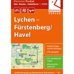 LYCHEN - FÜRSTENBERG/HAVEL 1:50T^ Fahrradkarten|Gewässerkarten