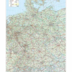 MARCO POLO GROßE DEUTSCHLANDKARTE MIT LÄNDERGRENZEN, PLANO - Wand Karte^ Wandkarten Und Poster
