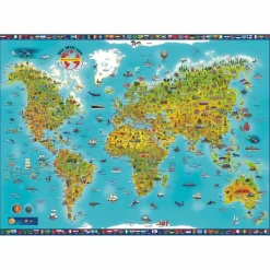 Wandkarten Und Poster*MARCO POLO PANORAMA KINDERWELTKARTE PLANOKARTE - Wand Karte