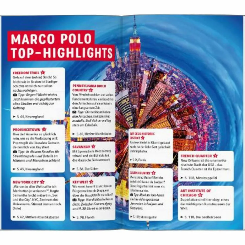 MARCO POLO REISEFÜHRER USA OST^ Reiseführer Nordamerika