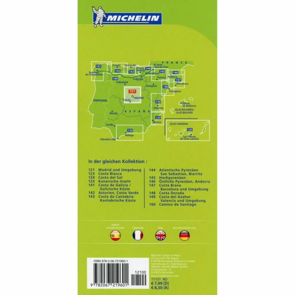MICHELIN MADRID UND UMGEBUNG 1 : 170 000 - Straßenkarte^ Straßenkarten|Straßenkarten
