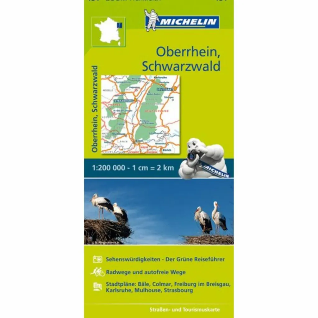 MICHELIN OBERRHEIN, SCHWARZWALD 1:200.000 - Straßenkarte^ Straßenkarten|Straßenkarten