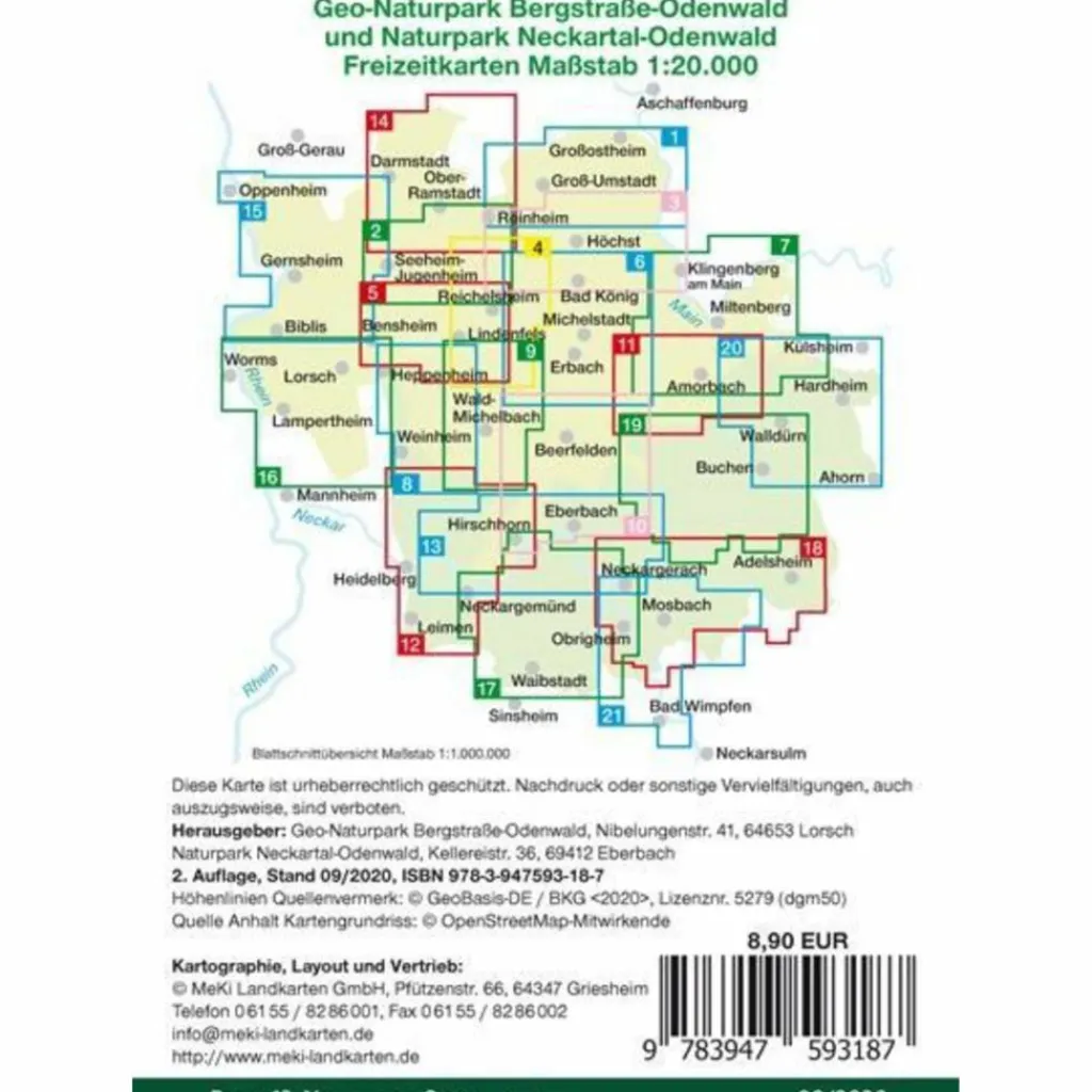 Wanderkarten Und Winterkarten|Wanderkarten Und Winterkarten*NECKARTAL-ODENWALD 1 : 20 000 - Wanderkarte