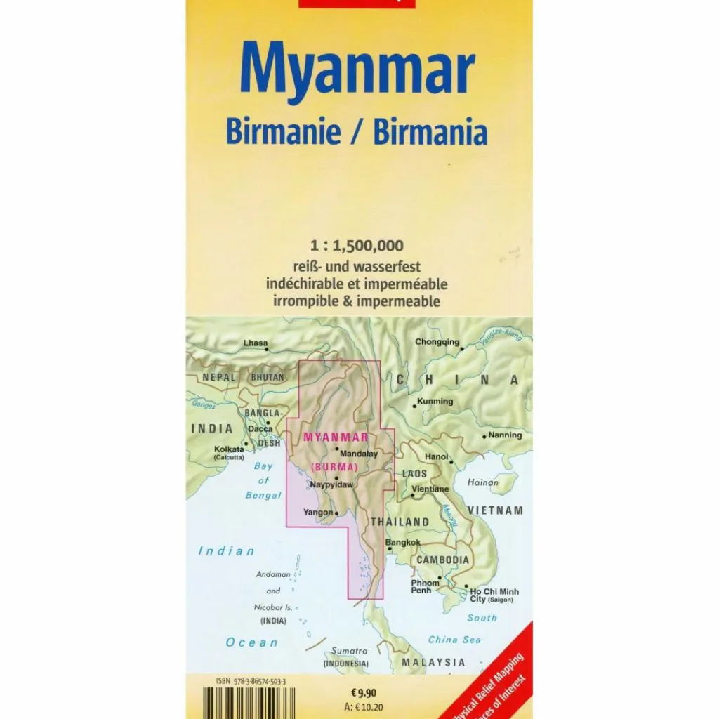Wanderkarten Und Winterkarten|Wanderkarten Und Winterkarten*NELLES MAPS MYANMAR - Wanderkarte