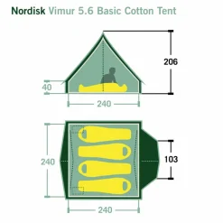 Nordisk 4-Personen-Zelte|Familienzelte*VIMUR 5.6 TECHNICAL COTTON TENT - Gruppenzelt