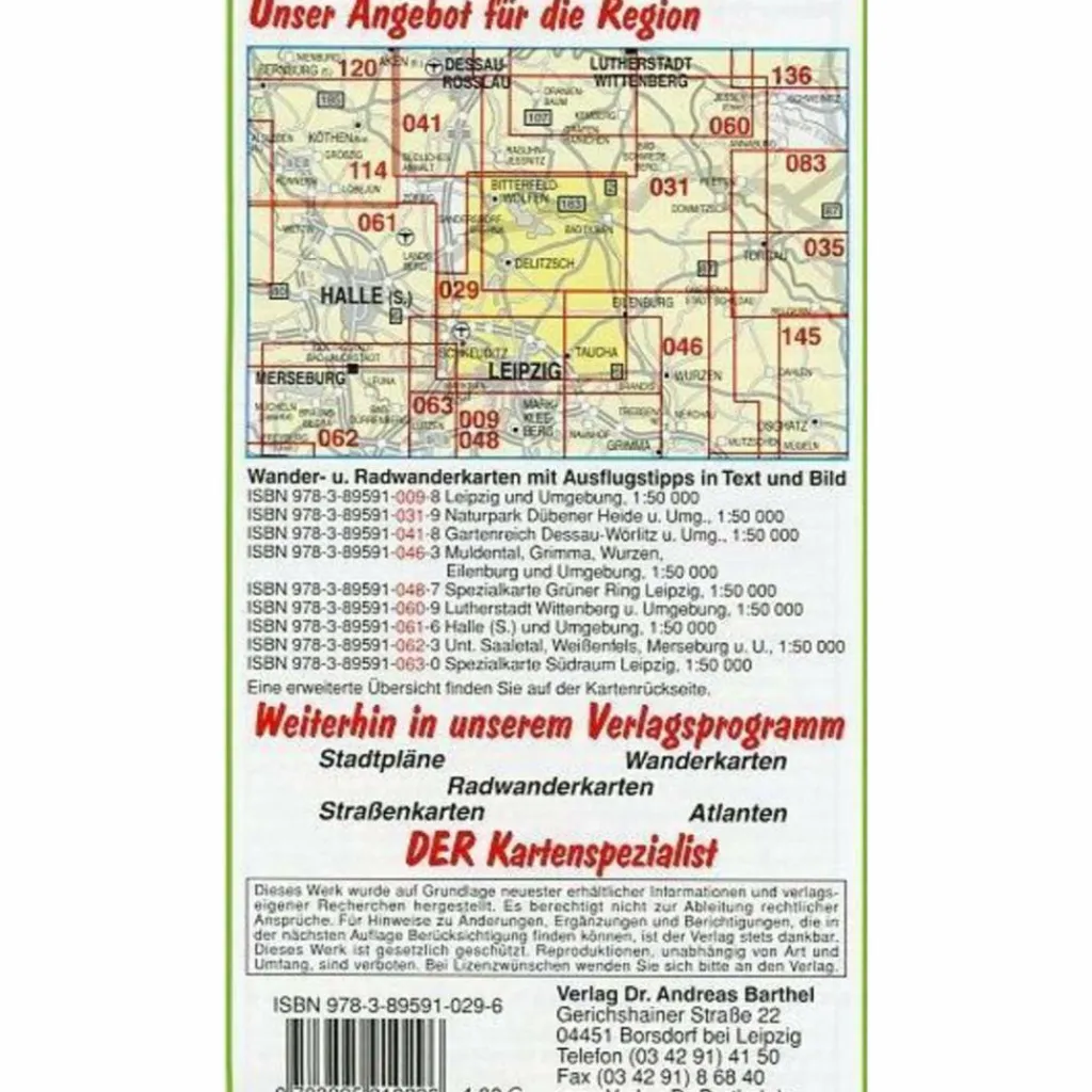 NORDRAUM LEIPZIG 1 : 50 000 - Wanderkarte^ Fahrradkarten|Wanderkarten Und Winterkarten