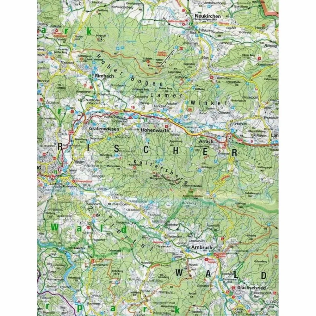 Fahrradkarten|Fahrradkarten*OBERER BAYERISCHER WALD - CHAM 1 : 70 00 - Fahrradkarte