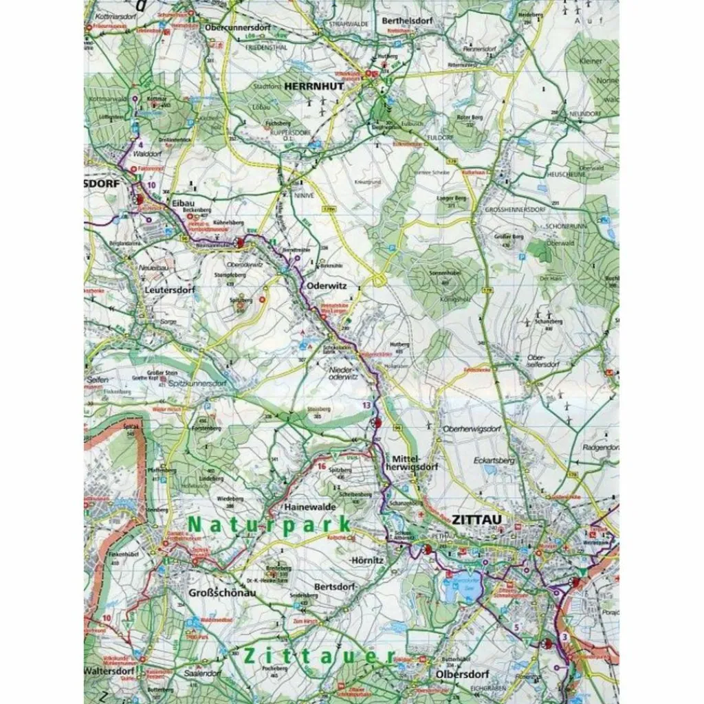 Fahrradkarten|Fahrradkarten*OBERLAUSITZ - ZITTAUER GEBIRGE 1 : 70 00 - Fahrradkarte