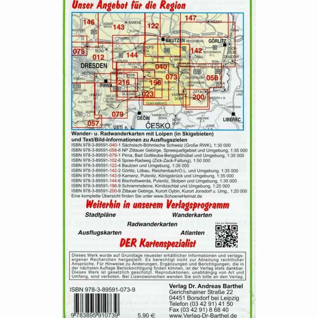 OBERLAUSITZER BERGLAND UND NATIONALPARK - Wanderkarte^ Fahrradkarten|Wanderkarten Und Winterkarten
