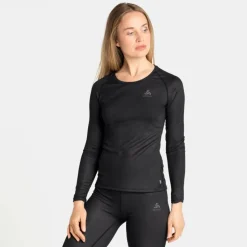 Damen Odlo Funktionsunterwäsche|Shirts Und Tops*ACTIVE F-DRY LIGHT BL TOP CREW NECK L/S Damen - Funktionsunterwäsche