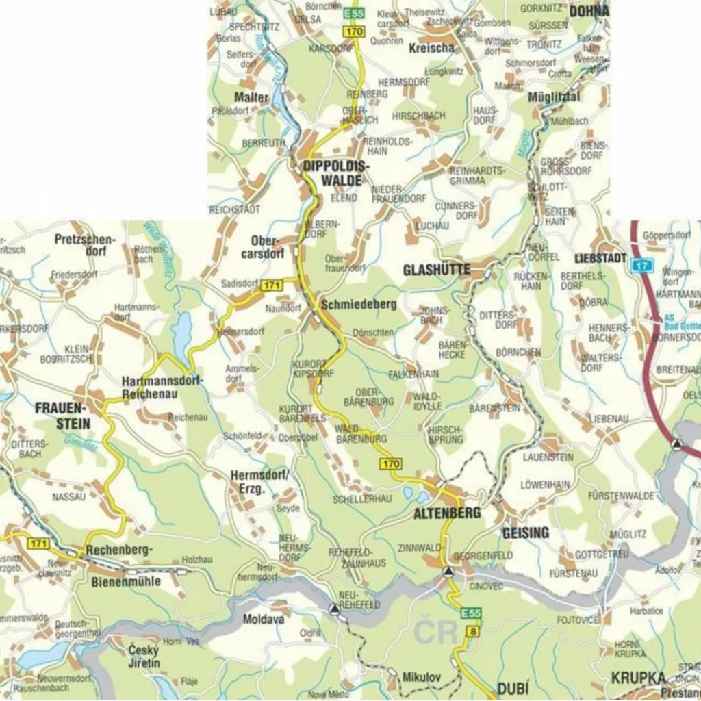 Wanderkarten Und Winterkarten|Wanderkarten Und Winterkarten*OSTERZGEBIRGE - Wanderkarte