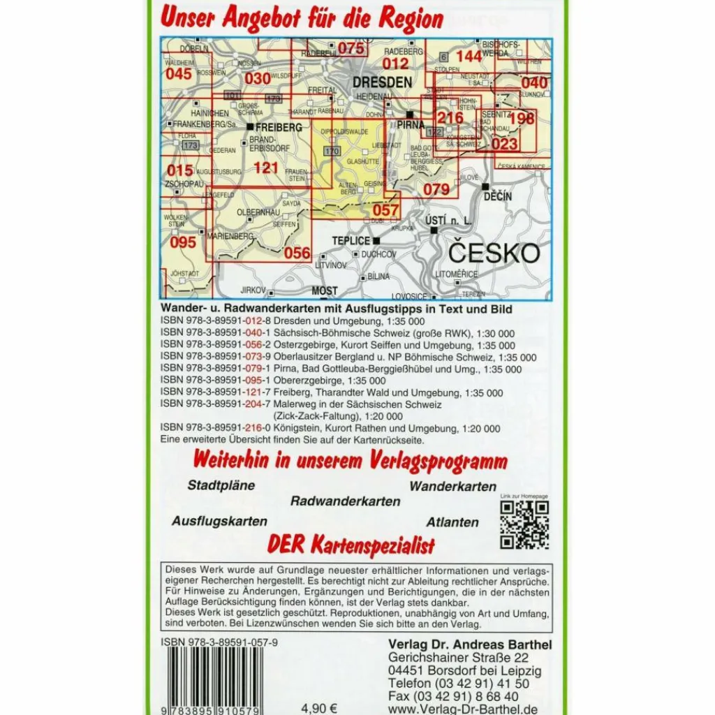 Fahrradkarten|Wanderkarten Und Winterkarten*OSTERZGEBIRGE. ALTENBERG UND UMGEBUNG - Wanderkarte