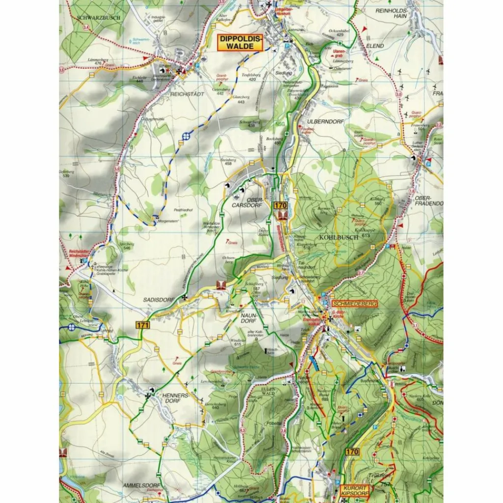 Fahrradkarten|Wanderkarten Und Winterkarten*OSTERZGEBIRGE. ALTENBERG UND UMGEBUNG - Wanderkarte