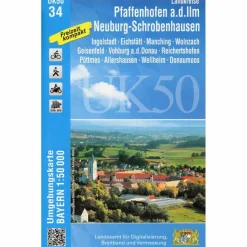 Fahrradkarten|Wanderkarten Und Winterkarten*PFAFFENHOFEN - SCHROBENHAUSEN 1 : 50 000 (UK50-34)