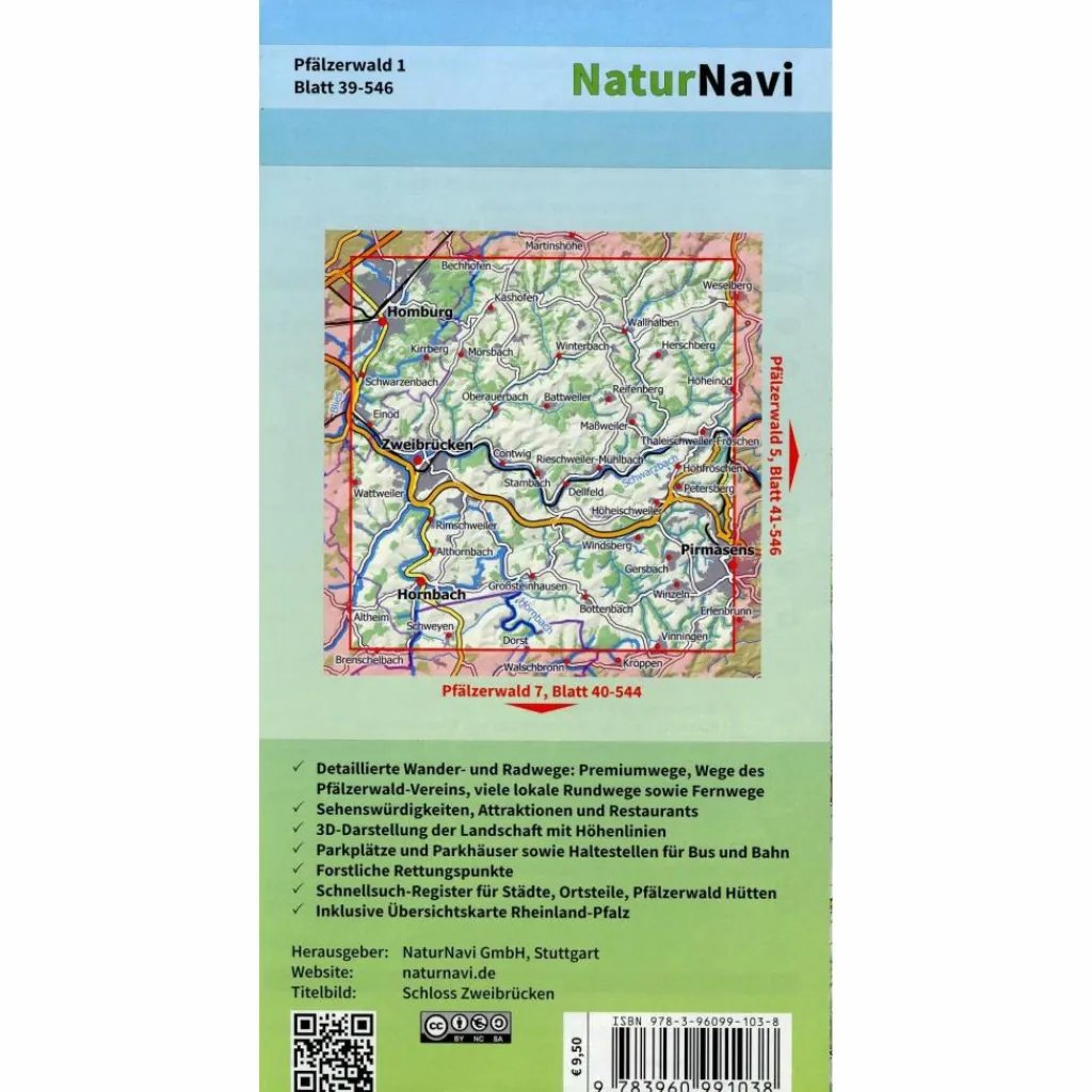 Wanderkarten Und Winterkarten|Wanderkarten Und Winterkarten*PFÄLZERWALD 1. BLATT 39-546, 1 : 25 000 - Wanderkarte