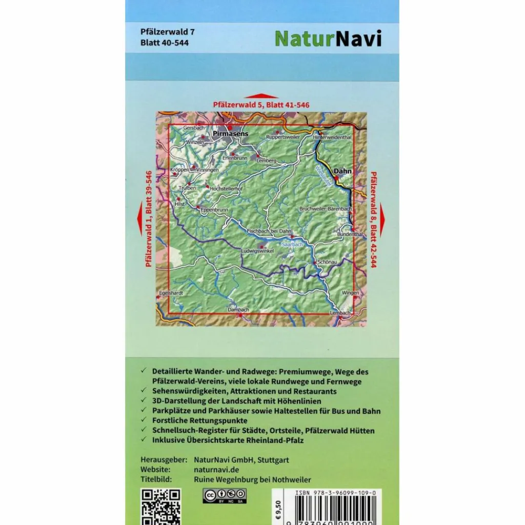 Wanderkarten Und Winterkarten|Wanderkarten Und Winterkarten*PFÄLZERWALD 7. BLATT 40-544, 1 : 25 000 - Wanderkarte