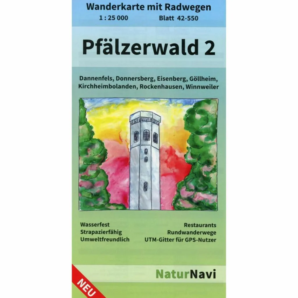 PFÄLZERWALD 2. BLATT 42-550, 1 : 25 000 - Wanderkarte^ Wanderkarten Und Winterkarten|Wanderkarten Und Winterkarten