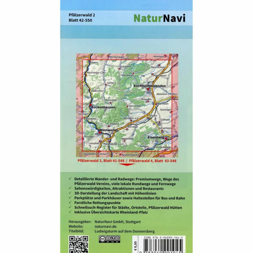 PFÄLZERWALD 2. BLATT 42-550, 1 : 25 000 - Wanderkarte^ Wanderkarten Und Winterkarten|Wanderkarten Und Winterkarten