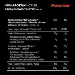PowerBar PB PROTEIN 40% CRISP LS CARAM PEANUTBUTTER (40GX12) PACKAGE - Energieriegel^ Verpflegung