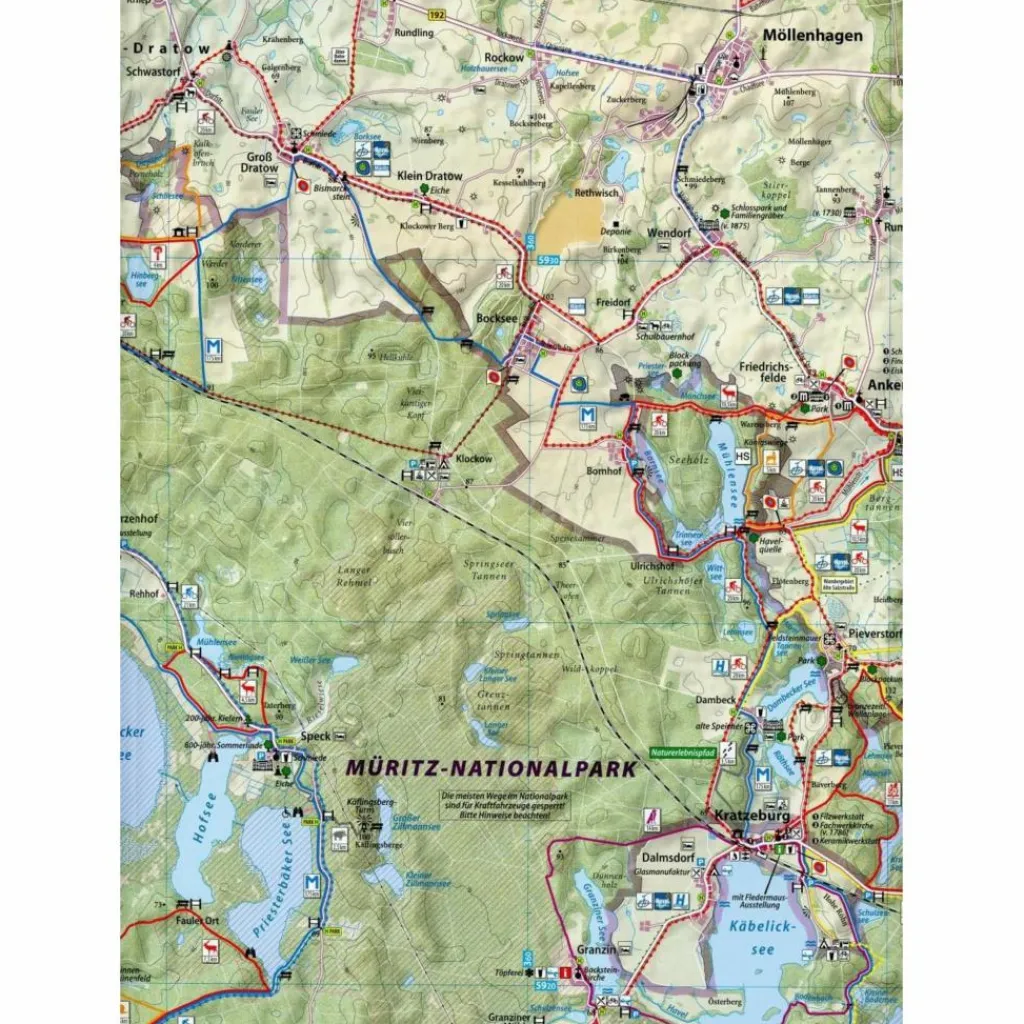 RAD- UND WANDERKARTE MÜRITZ-NATIONALPARK - Wanderkarte^ Fahrradkarten|Wanderkarten Und Winterkarten