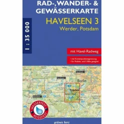 RAD-, WANDER- UND GEWÄSSERKARTE HAVELSEEN 3 WERDER/POTSDAM^ Fahrradkarten|Gewässerkarten