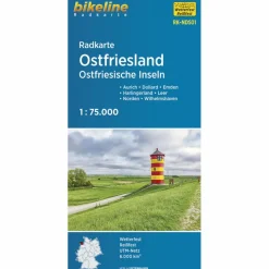 Fahrradkarten|Fahrradkarten*RADKARTE OSTFRIESLAND OSTFRIESISCHE INSELN 1:75.000 - Fahrradkarte
