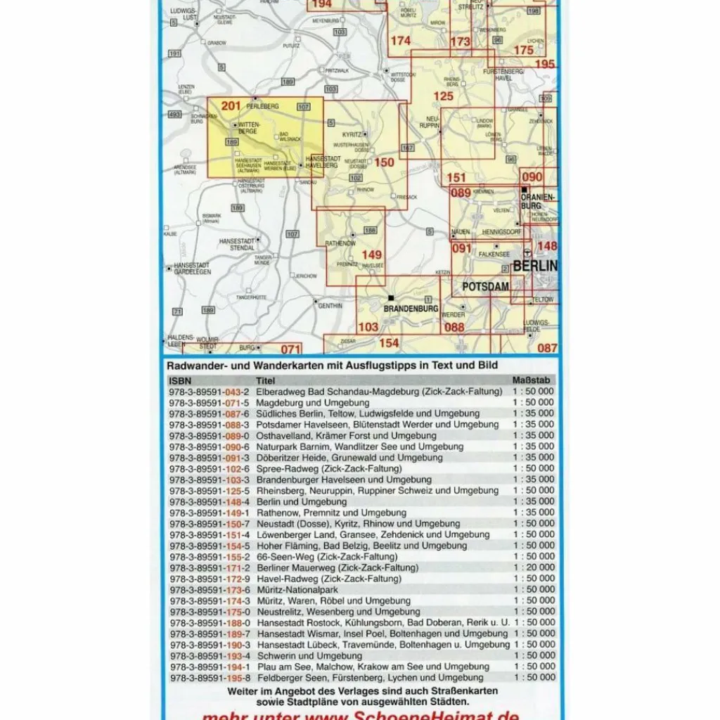 Fahrradkarten|Wanderkarten Und Winterkarten*RADWANDER- UND WANDERKARTE WITTENBERGE - Wanderkarte