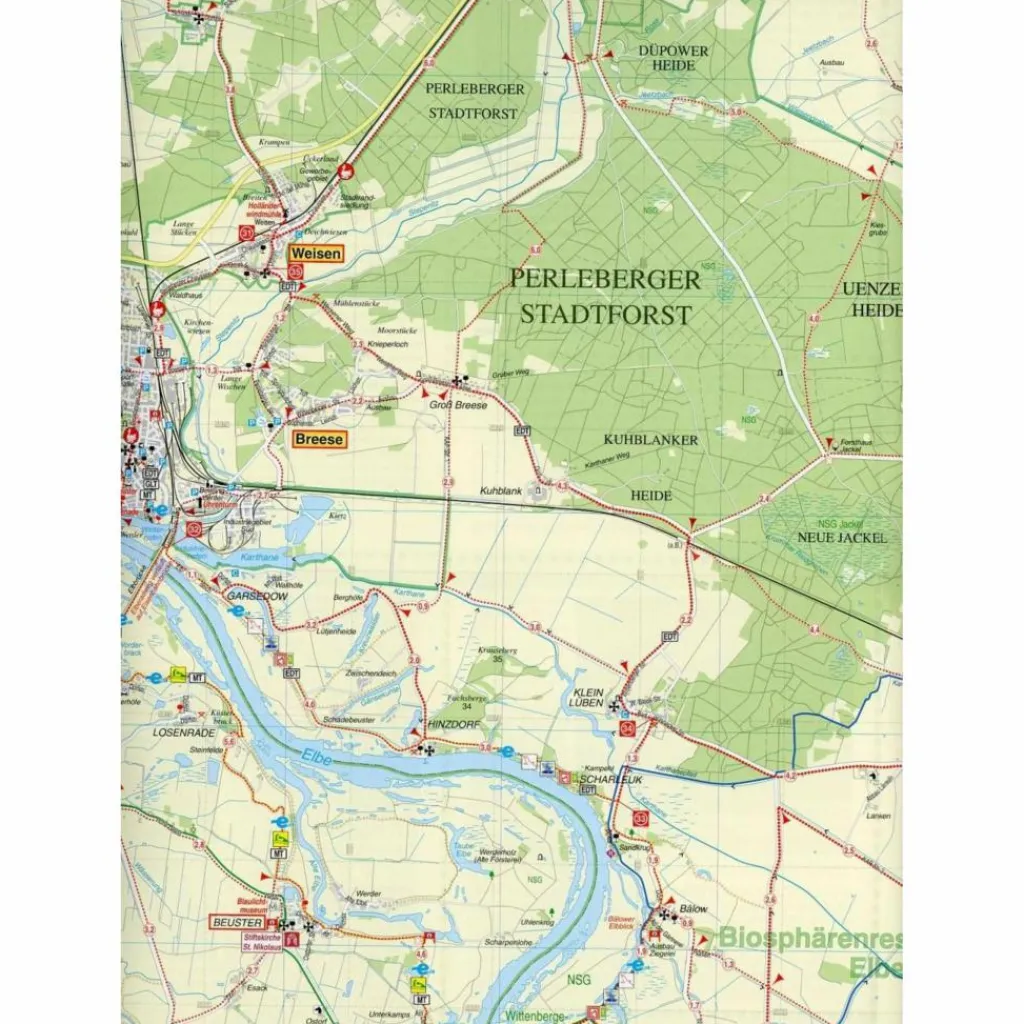 Fahrradkarten|Wanderkarten Und Winterkarten*RADWANDER- UND WANDERKARTE WITTENBERGE - Wanderkarte