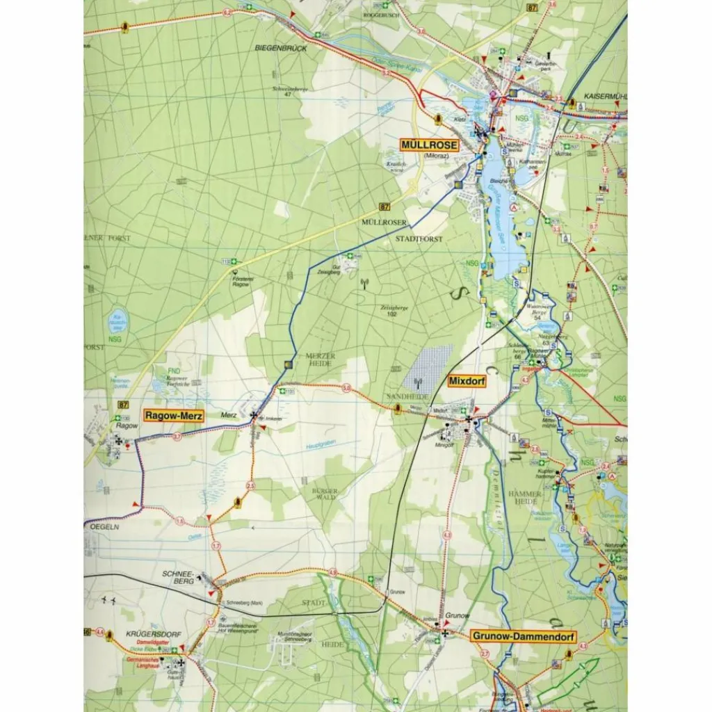 Fahrradkarten|Wanderkarten Und Winterkarten*RADWANDER- UND WANDERKARTE NATURPARK SCHLAUBETAL - Wanderkarte