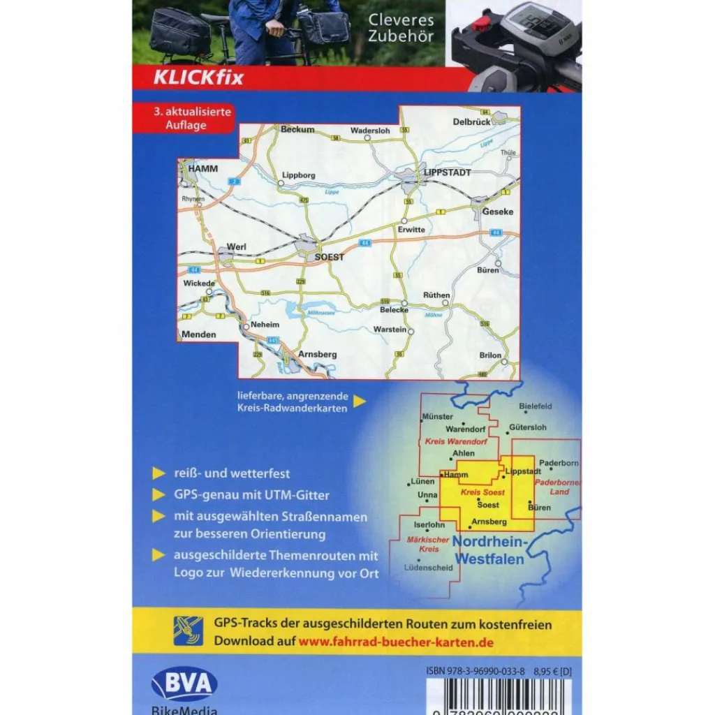 RADWANDERKARTE BVA DIE SCHÖNSTEN RADTOUREN IM KREIS SOEST - Fahrradkarte^ Fahrradkarten|Fahrradkarten