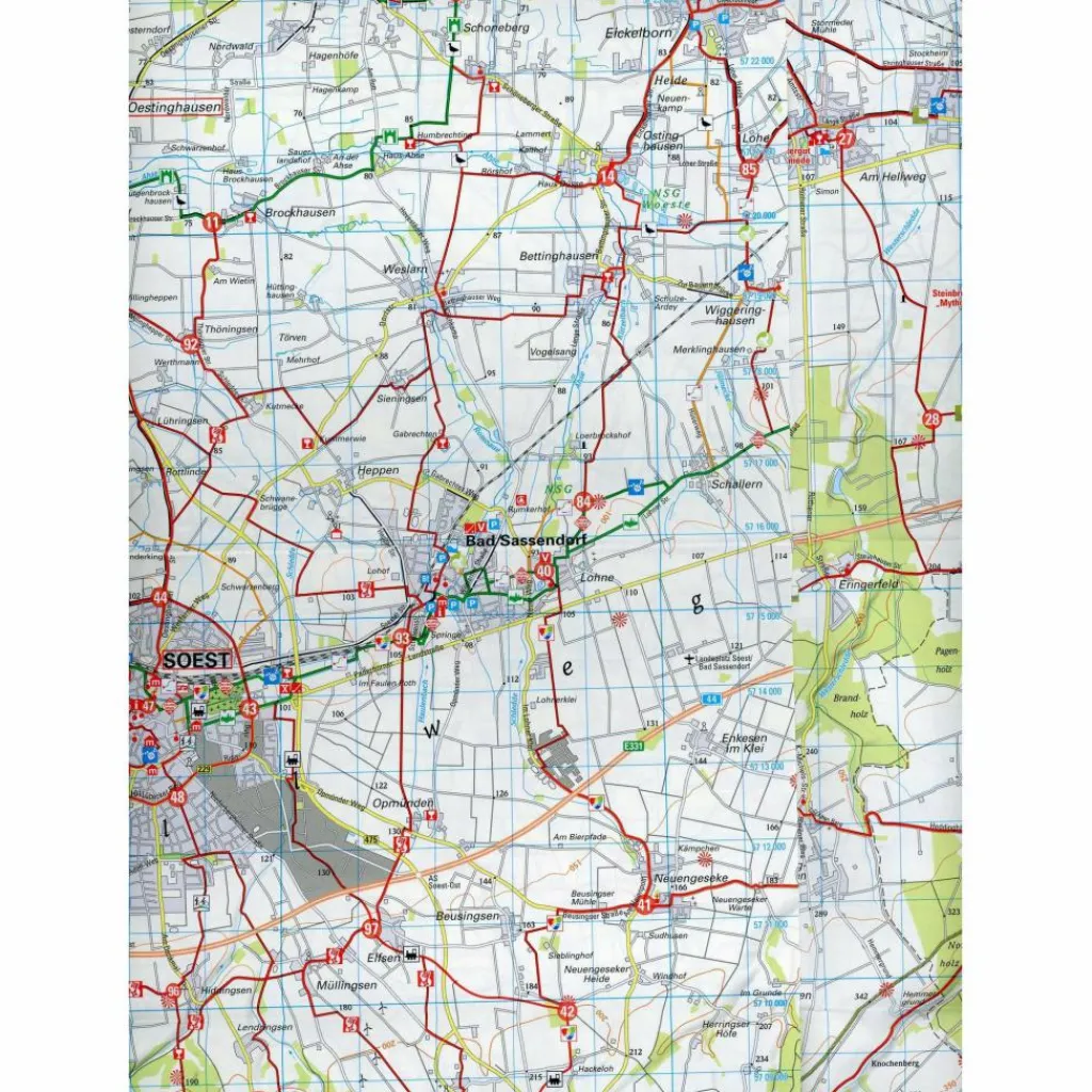 RADWANDERKARTE BVA DIE SCHÖNSTEN RADTOUREN IM KREIS SOEST - Fahrradkarte^ Fahrradkarten|Fahrradkarten