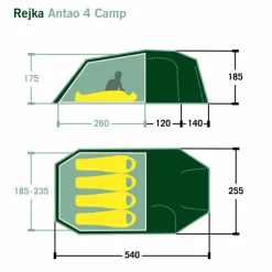 Rejka ANTAO IV CAMP - Familienzelt^ 3-Personen-Zelte|3-Jahreszeiten-Zelte