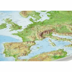 RELIEF EUROPA 1:16 MIO MIT HOLZRAHMEN - Karte^ Wandkarten Und Poster