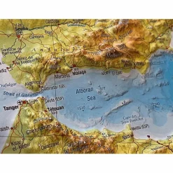 Wandkarten Und Poster*RELIEF MITTELMEER 1:5.5MIO MIT NATURHOLZRAHMEN - Wand Karte