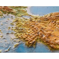 Wandkarten Und Poster*RELIEF MITTELMEER 1:5.5MIO MIT NATURHOLZRAHMEN - Wand Karte