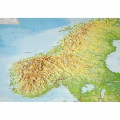 RELIEF SKANDINAVIEN MIT ALURAHMEN - Karte^ Wandkarten Und Poster
