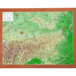 Wandkarten Und Poster*RELIEF ÖSTERREICH 1:1,6 MIO MIT HOLZRAHMEN - Karte